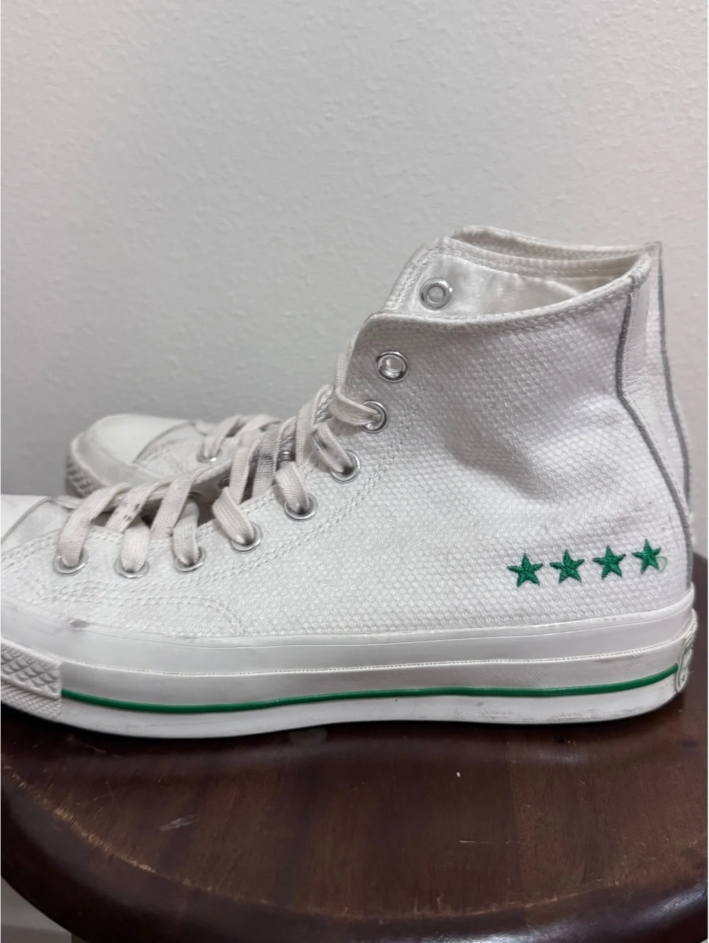 Converse Chuck Taylor All Star 70s High Top Sneakers White Green Size 9 - Picture 4 of 9